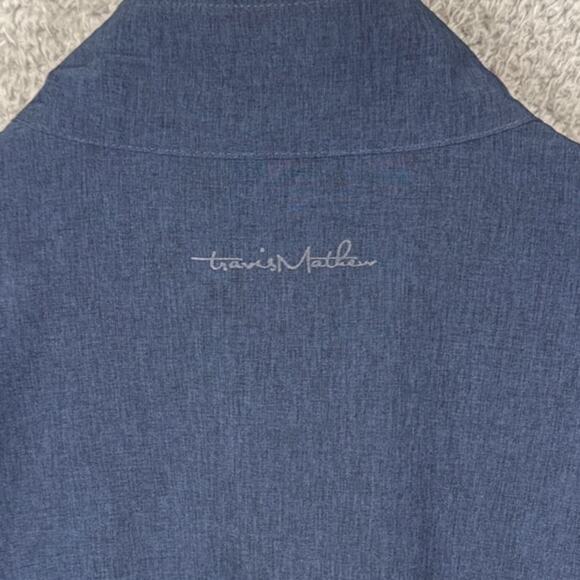 Travis Mathew Men's Blue Heathered Full Zip Golf Jacket Windbreaker Size M - Picture 12 of 12